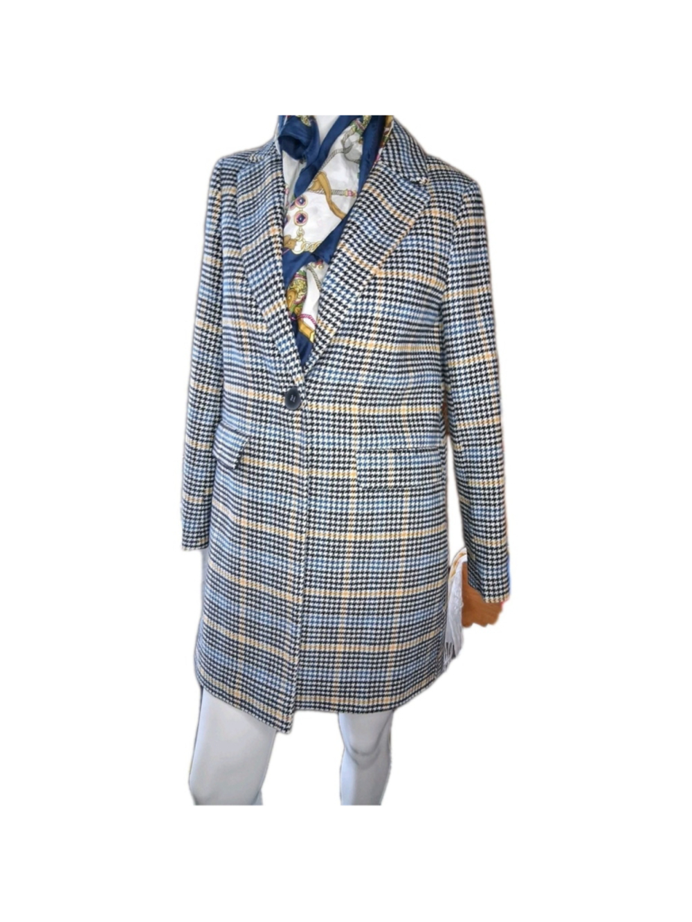 Dorothy Perkins Womens fully lined Coat jacket Wool Viscose Blend Herringbone 8